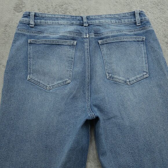 BACCINI Jeans Women's Size 14R High-Rise Fringe Cropped Denim 25" Inseam Stretch - Picture 14 of 16